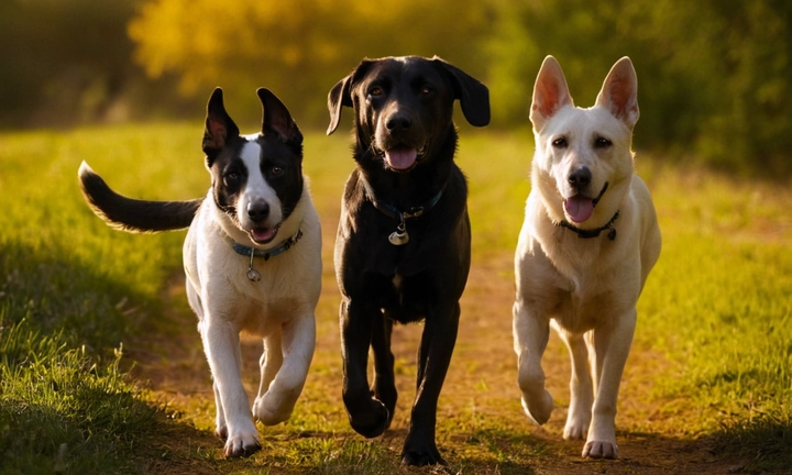 2 perros Braco de Weimar, uno en primer plano y otro detrás, enmarcados por una cinta negra elegante y contemporánea Ambos perros están arrodillados y exhiben sus facciones nobles con interacción animada, con un cielo azul y sombras oscuras que iluminan el escenario El texto en la imagen debe incluir el título del artículo y una breve butaca de descripción