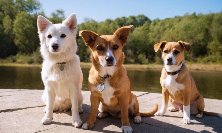 3 canosos amigos caninos, cada uno con su propio Funko Pop representando a diferentes personalidades y características de estos perros adorables y divertidos El fondo puede ser un paisaje natural o una sofisticada ciudad en la que los perros se encuentran, interactúan y divierten juntos ¡Así que no olvides traer una sonrisa para todos!