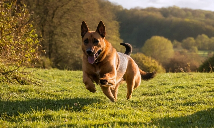 1) Perros Lancashire Heelers en acción, luchando o jugando con otros perros, reflejando la valentía y energía del perro 2) Fácilita un fondo blanco para enfatizar el tono de ciencia ficción o aventura del tema del artículo 3) Personajes clave, como el propietario del perro o un entrenador, con toques de expresión facial que expresen la pasión y entusiasmo hacia el animal