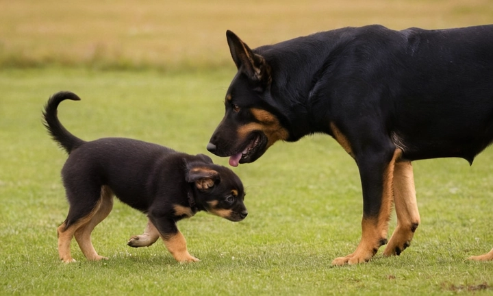 1) Un Mudi en motion capture, mostrando rasgos y características únicas como sus ojos grandes y carismáticos, patrón de pelaje único y posiciones corporales; 2) Imágenes detalladas de un perro en diferentes situaciones cotidianas, como saliendo del tiendo, jugando con otros animales, etc y rasgos distintos en su comportamiento natural; 3) Collages de imágenes inspiradoras de Mudi en escenarios diversos, desde paisajes alpinos a interacciones con humanos La imagen debe transmitir la diversidad y carácter innato del perro Mudi en un tono serio y atractivo que respete el diseño del artículo