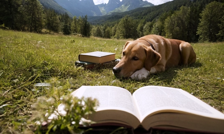 1) La portada del libro  o de alguna página, donde se vea el título y la dirección del sitio web; 2) Un paisaje montañoso o escenario natural inspirado en los Pastor de Tatra; 3) Una persona leyendo con entusiasmo y curiosidad