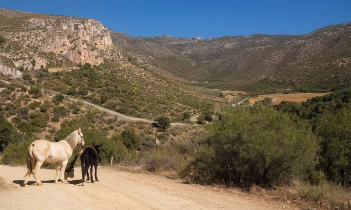 1) un paisaje cultural fascinante en el corazón de Andalusia, como un antiguo fuero o ciudad histórica; 2) la elegancia y diversidad del rico patrimonio artístico y arquitectónico andaluz a través de pinturas, escudos de armas y otros elementos decorativos; 3) una persona activa explorando los archivos Pastoreo y Boyeros con entusiasmo e interés por el arte y la cultura andaluza