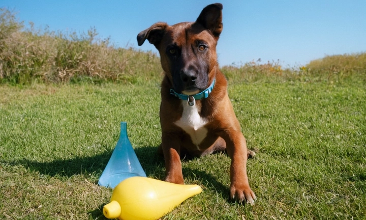 1) Un perro de agua americano joven y activo, con colores pastel como el azul, verde y pavo real; 2) Su cabeza pequeña, triangular y gatasa, con un gran ojo que refleja ternura y alerta; 3) Sus largas patas, ideales para nadar y correr en el agua, con un patrón de pelaje ligero y suave Asegúrate de mostrar con claridad cómo el perro se prepara para actuar o explorar su entorno natural acuático