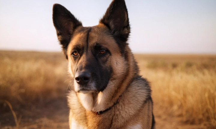 1) Un hermoso Perro de Chindo en fondo blanco, con suavemente peluda y ojos carismáticos que reflejan un carácter encantador 2) Una descripción detallada de la raza y características del perro, incluyendo su proporción general, tamaño corporal, coloración y patrón de pelos Debería ser una imagen que respete el formato web y transmite toda la información requerida para atraer lectores interesados en conocer esta rareza canina