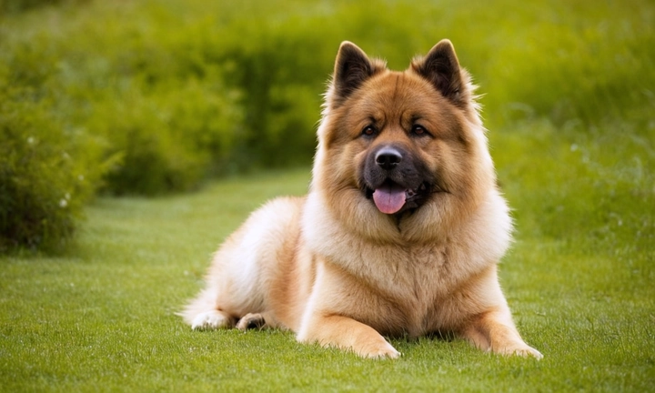 1) Un ejemplar del Eurasier en compañía de un mascote o persona, que transmite la cercana relación y amor compartido entre el animal y el ser humano 2) Un ambiente natural y agradable, como un jardín o parque, donde se encuentra el perro 3) Una tocha con arena y excremento, si corresponde, para darle alusión a la raza carismática y activa que es característico del Eurasier Asegúrate de que la imagen sea natural y no artificada, refleje el carácter juguetón y cariñoso de este perro hermoso y único