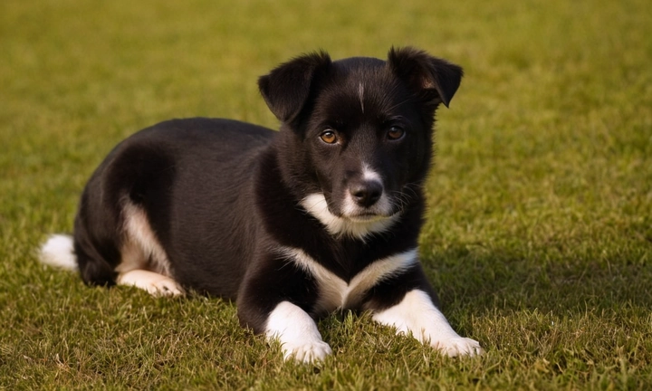 Un perro pequeño y elegante con ojos profundos y una expresión distintiva Su pelaje puede ser un marrón oscuro con tonos crème, combinado con flecos blancos en los hombros y trazos de color negro en la parte inferior del cuerpo La vista debe presentar al perro en acción, tal vez explorando su entorno natural, mientras se mira directamente a la cámara Este es un perro único y cautivador que invita a explorar y descubrir más sobre él