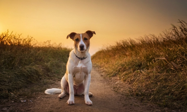 Un perro pequeño y elegante con colmillos largos y facciones atrayentes, posiblemente en un entorno natural o urbanita, resplandoriente bajo el sol durante el día Evita incluir cualquier elemento adicional o texto en la imagen, excepto para mencionar si es una representación real de la raza Phalène