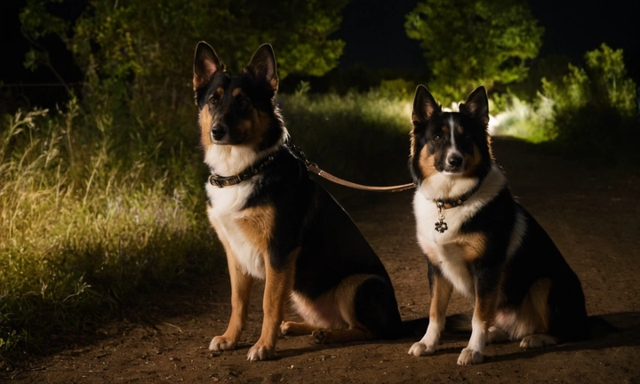 2 perros pequeños y elegantes, con características únicas, enmarcados en un fondo negro o con cielos nocturnos celestiales En el centro de la imagen, uno de los perros debería tener un collar con una etiqueta que dice Conocé al Phalène La perspectiva debe ser lejana y mediana, para que destaque el equilibrio y la elegancia de la raza Además, es importante que haya cielo y sombras para darle profundidad y drama a la imagen No más de 100 palabras para una descripción extremadamente pequeña