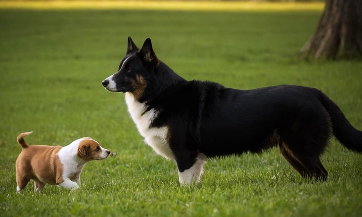 2 canosas perros de estrecho, arrojando hacia delante a un zorro con una expresión de lealtad y valentía Para captar la esencia de este perro valiente y leal, incluye rasgos evidentes como el aspecto muscular y los ojos grandes que reflejan resolución y coraje Asegúrate de que la imagen sea atractiva y destaque las características que representan a esta raza fascinante